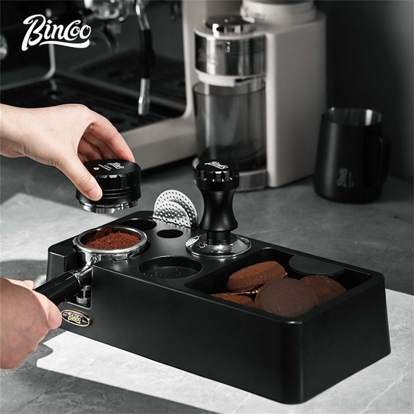 Bincoo Coffee Distributor 51/5 - đánh giá và giá Espresso Tamper Set