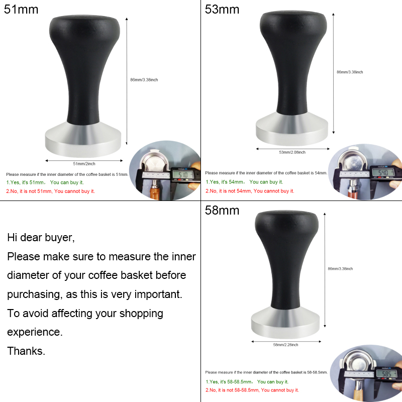 51mm/53mm/58mm Espresso Tamper - đánh giá và giá Espresso Tamper Set