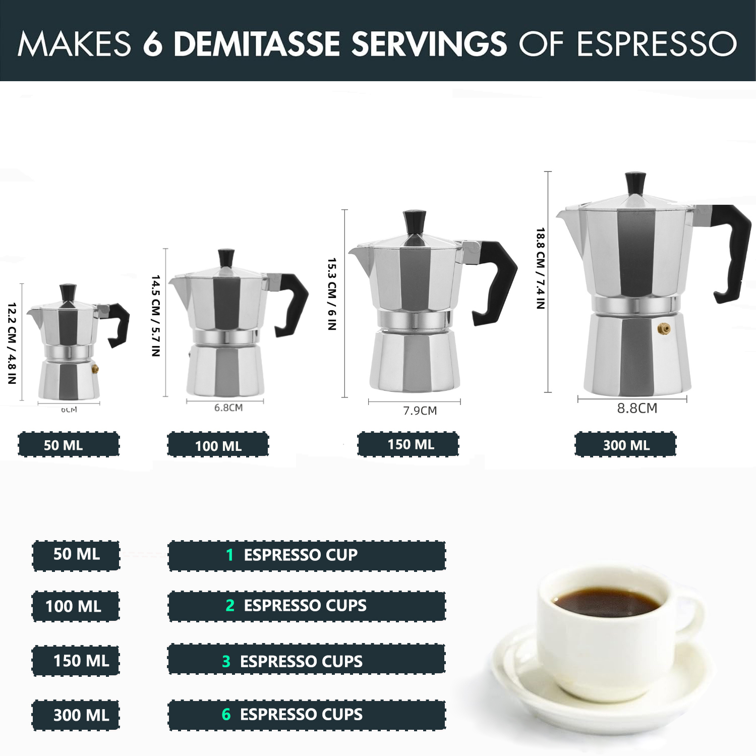 Classic Aluminum Moka Pot 50-3 - đánh giá và giá Coffee Equipment Tools