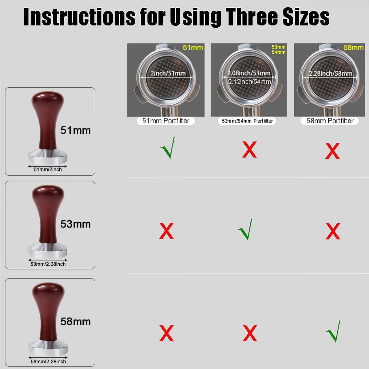 51mm 53mm 58mm Espresso Tamper - đánh giá và giá Espresso Tamper Set